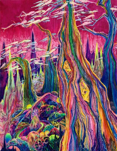 View full screen - View 1 of Lot 825. Huang Yuxing 黃宇興 | Pine Spirits At Twilight 暮光松靈.