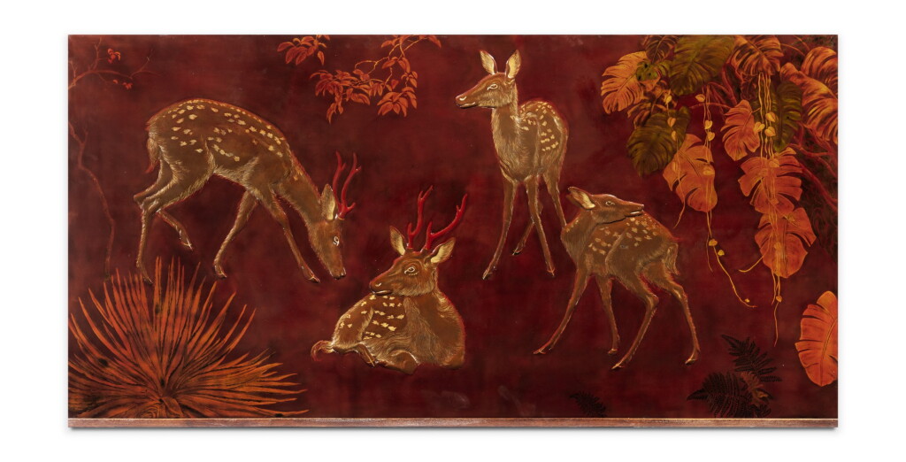 View full screen - View 1 of Lot 7. Ngo Manh Quynh (1917-1991), Deers in a forest | Ngo Manh Quynh (1917-1991) 林中鹿群.