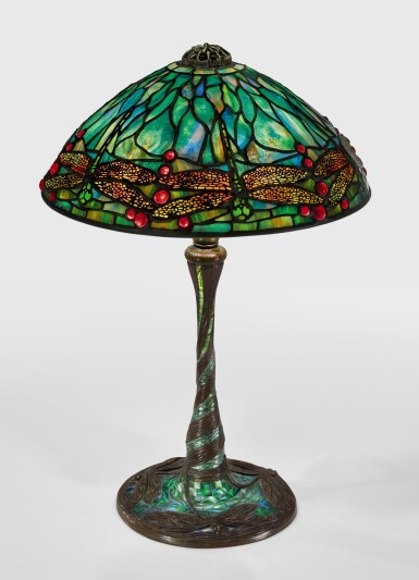 View full screen - View 1 of Lot 436. TIFFANY STUDIOS | "DRAGONFLY" TABLE LAMP.