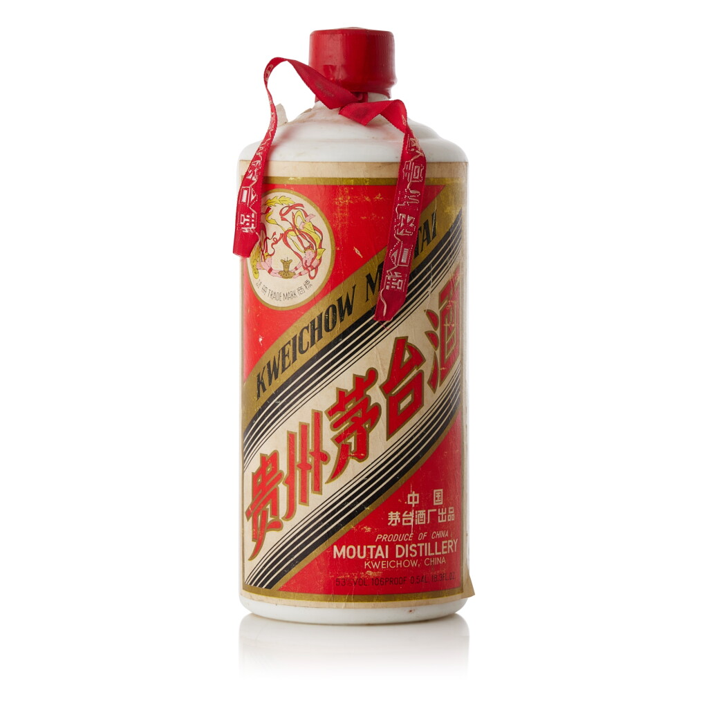 View full screen - View 1 of Lot 5082. 1975-1985年產"飛天牌"貴州茅台酒 (大飛天) Kweichow Flying Fairy Moutai circa 1975-1985 (1 BT54).