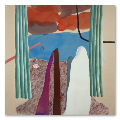 View full screen - View 1 of Lot 136. Painted Landscape (Or Red and Blue Landscape).