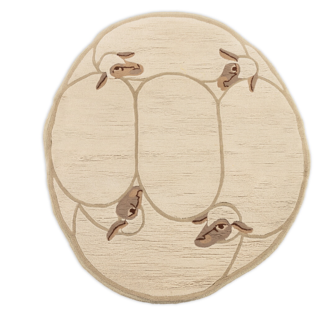 View full screen - View 1 of Lot 23. Tapis Mini troupeau de moutons.