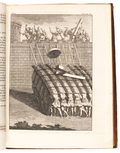 View full screen - View 1 of Lot 114. Daniel, Histoire de la milice françoise, 1724, contemporary calf, 2 volumes, Edward Gibbon's copy.