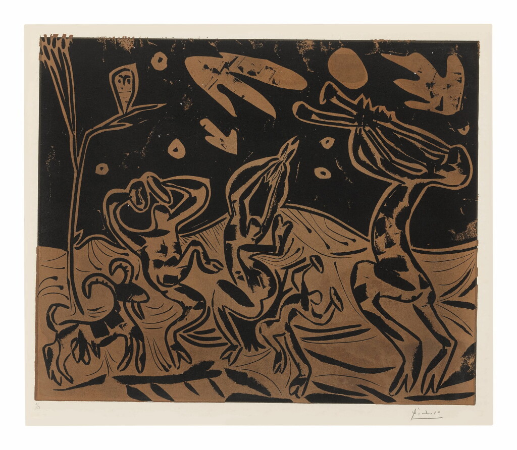 View full screen - View 1 of Lot 28. PABLO PICASSO | DANSE NOCTURNE AVEC UN HIBOU (LES DANSEURS AU HIBOU) (B. 936; BA. 1256).