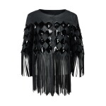by Karl Lagerfeld Lambskin Leather Harlequin Fringed Cropped Jacket, Ready-To-Wear Spring-Summer 2019