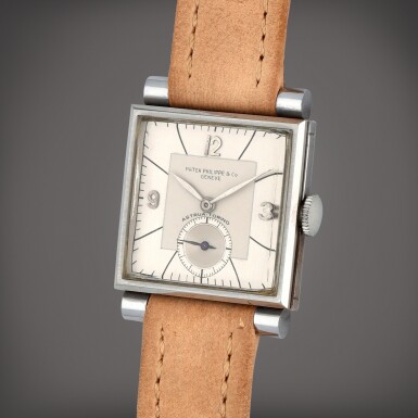 View full screen - View 1 of Lot 13. Retailed by Astrua, Torino: Reference 1485 | A stainless steel wristwatch | Made in 1941.