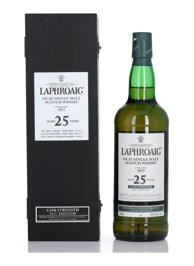 View full screen - View 1 of Lot 207. Laphroaig 25 Year Old Cask Strength 48.6 abv NV (1 BT 75cl).