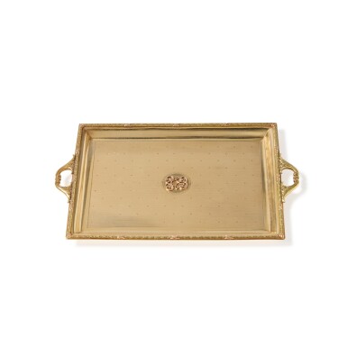 View full screen - View 1 of Lot 74. A 14 Karat Two-Color Gold Small Tray, Circa 1920.
