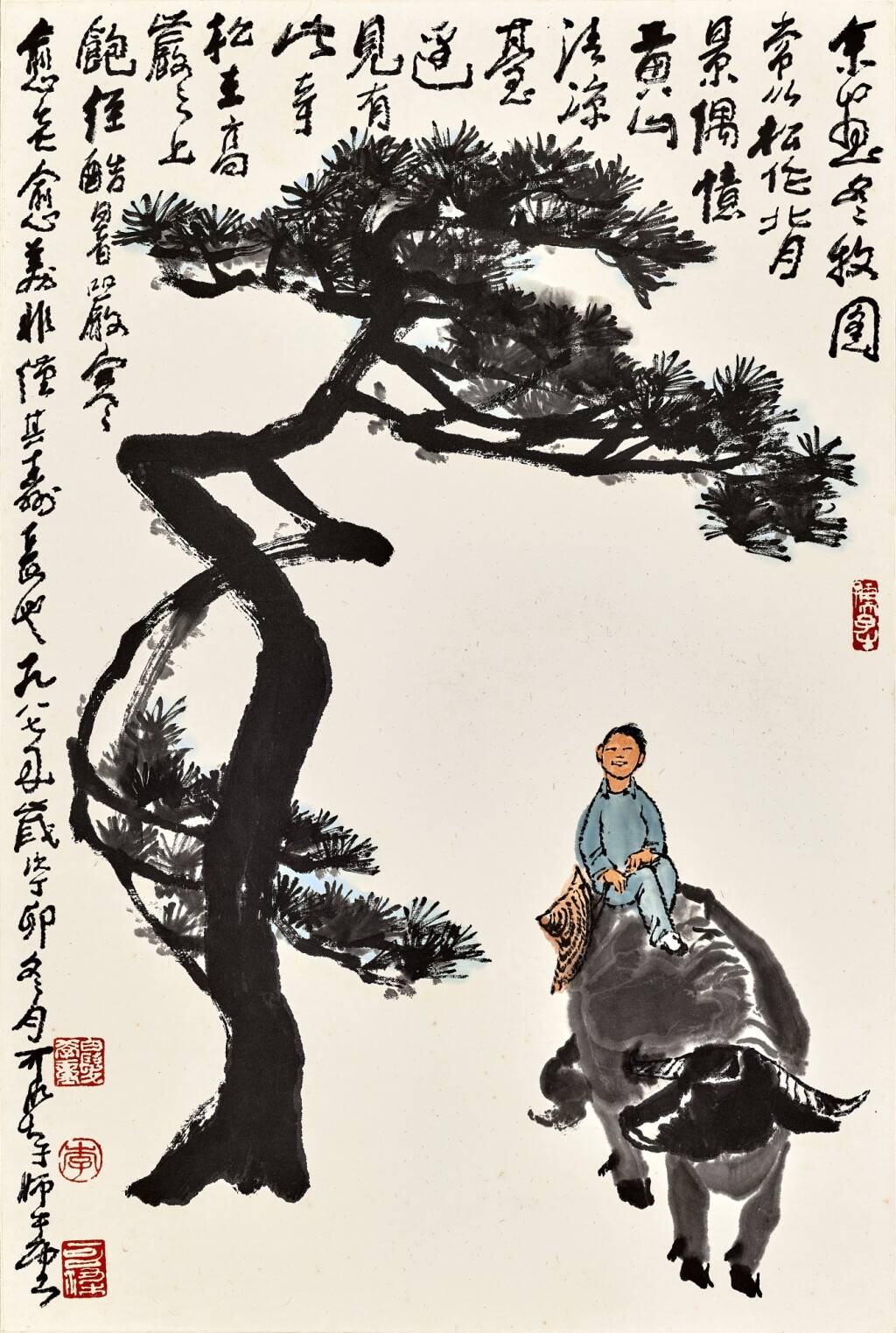 View full screen - View 1 of Lot 3191. 李可染 Li Keran | 冬牧圖 Herdboy in Winter.