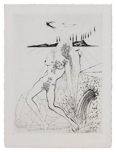 View full screen - View 1 of Lot 82. Poèmes secrets. Argillet, 1967. 18 pointes sèches de Salvador Dalí.