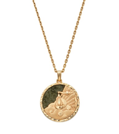 View full screen - View 1 of Lot 459. Pink Gold and Obsidian 'Libra' Pendant-Necklace, France.