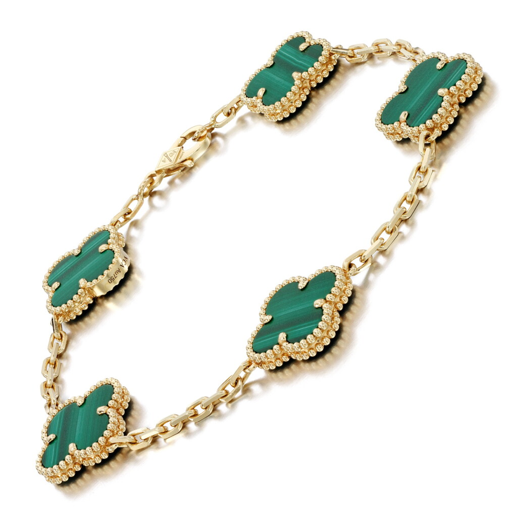 View full screen - View 1 of Lot 63. Malachite bracelet, 'Alhambra' .