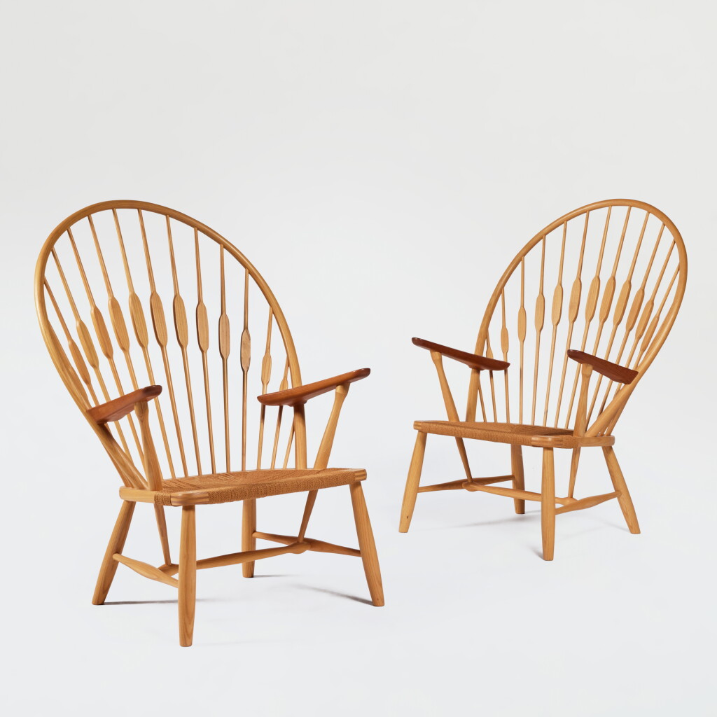 View full screen - View 1 of Lot 124. Pair of "Peacock" Chairs.