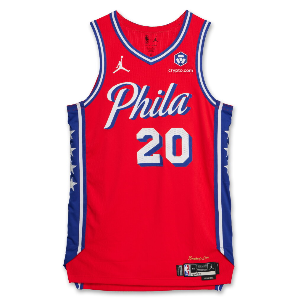 View full screen - View 1 of Lot 33. Jared McCain Philadelphia 76ers 2024-2025 Emirates NBA Cup Game Worn Statement Edition Jersey | Matched to 2 Games | 30 Points.