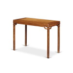 A Chinese ‘Huanghuali’ Bamboo-Form Corner Leg Table (Banzhuo), Qing Dynasty, 18th Century | 清十八世紀 黃花梨裹腿做高羅鍋棖半桌