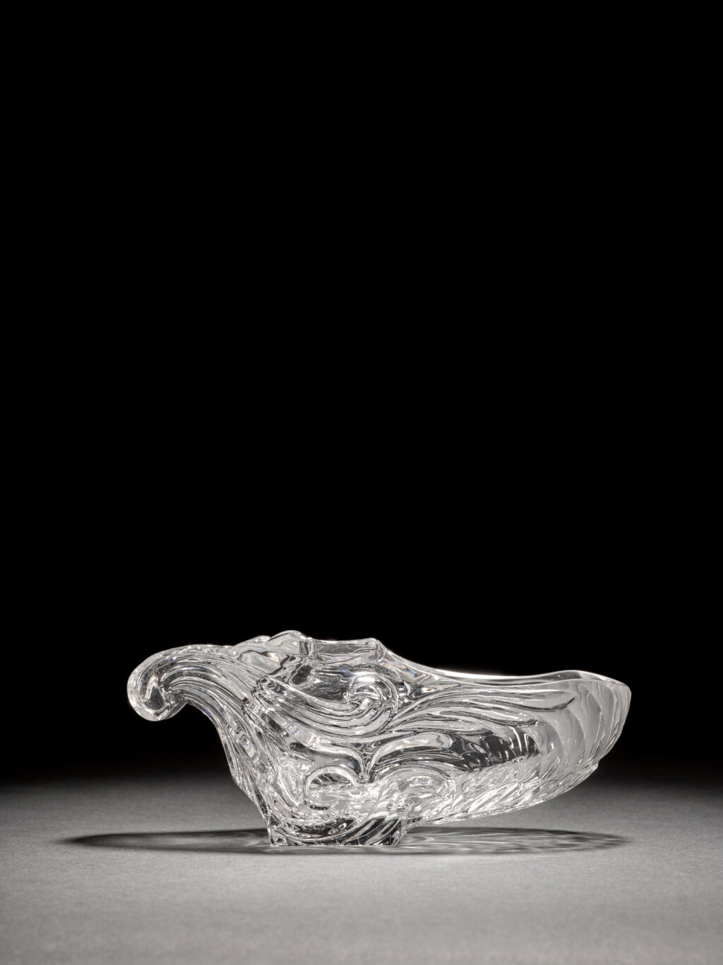 View full screen - View 1 of Lot 12. Rock crystal vessel | Navette en cristal de roche.