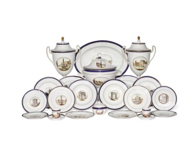 View full screen - View 1 of Lot 97. A Doccia (Ginori) porcelain topographical part dinner and dessert service, circa 1810.