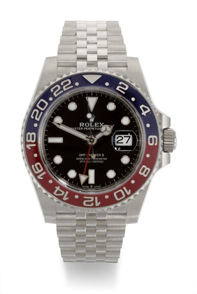 View full screen - View 1 of Lot 4. ROLEX | GMT-MASTER II PEPSI, REFERENCE 126710BLRO, STAINLESS STEEL DUAL-TIME WRISTWATCH WITH DATE AND BRACELET, CIRCA 2019.