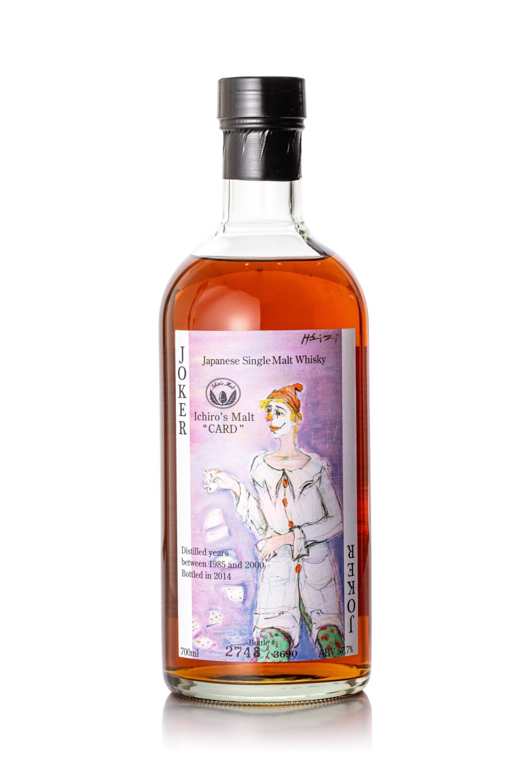 View full screen - View 1 of Lot 1007. 羽生 Hanyu Ichiro's Malt Card Series The Colored Joker 57.7 abv NV (1 BT70).