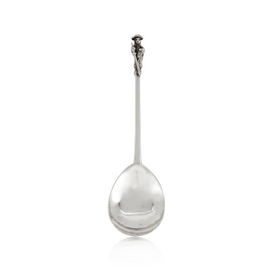 View full screen - View 1 of Lot 509. An Early English Provincial Silver Apostle Spoon, Thomas Mathew, Barnstaple, Circa 1580.