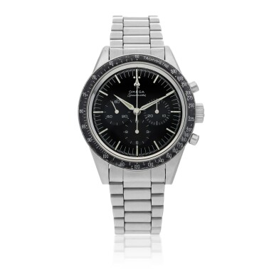 View full screen - View 1 of Lot 32. OMEGA | SPEEDMASTER, REF 2998-5 STAINLESS STEEL CHRONOGRAPH WRISTWATCH WITH BRACELET CIRCA 1961.