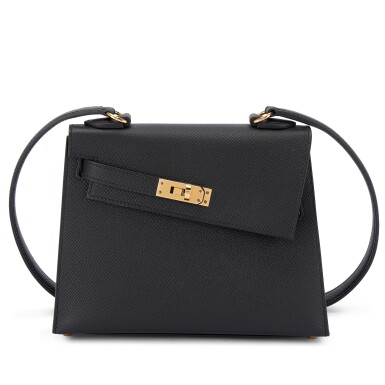View full screen - View 1 of Lot 540. Limited Edition Black Epsom Kelly en Desordre 20 Sellier Gold Hardware, 2024.