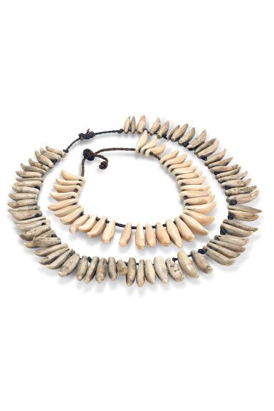 View full screen - View 1 of Lot 46. Deux colliers en dents de cachalots, Îles Marquises | Two cachalot teeth necklaces, Marquesas Islands.