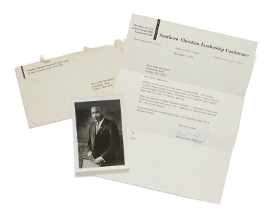 View full screen - View 1 of Lot 1057. King, Martin Luther, Jr. | Signed personal letter and photograph.