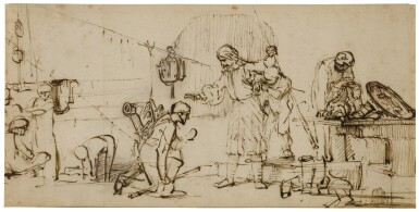 View full screen - View 1 of Lot 86. ATTRIBUTED TO WILLEM DROST | A WARRIOR BEING ARMED FOR THE FIGHT.