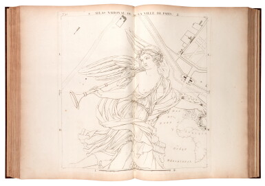 View full screen - View 1 of Lot 84. Edme Verniquet | Atlas général du plan de la ville de Paris. Paris, 1795, a ground-breaking large-scale map of Paris.