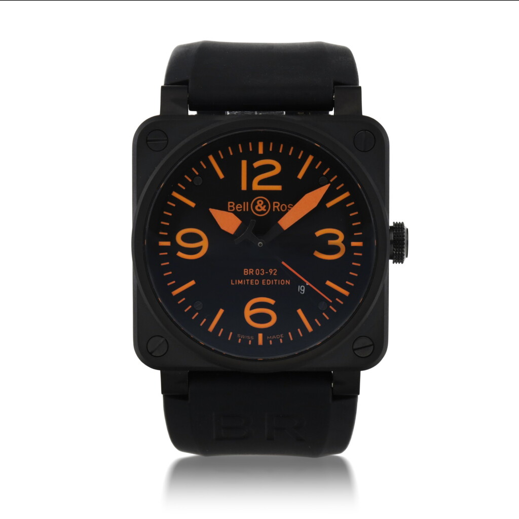 View full screen - View 1 of Lot 32. REF BR03-92-S-01496 LIMITED EDITION PVD-COATED STAINLESS STEEL WRISTWATCH WITH DATE CIRCA 2005.