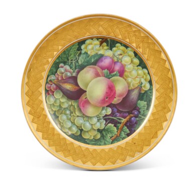 View full screen - View 1 of Lot 749. A Berlin (K.P.M.) gold-ground plate, circa 1820.