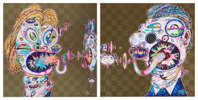 View full screen - View 1 of Lot 16. Homage to Francis Bacon (Study for Head of Isabel Rawsthorne and George Dyer) (Two Works).
