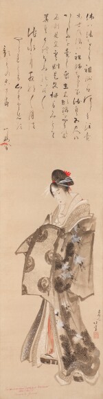 Katsushika Hokusai (1760-1849), Standing courtesan, Edo period, early 19th century | 葛飾北斎 立美人図 江戸時代後期 19世紀初頭