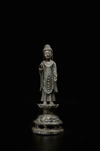 View full screen - View 1 of Lot 322. A gilt-bronze figure of Buddha, Korea, Unified Silla Period, circa 8th century.