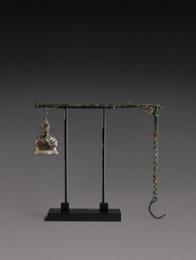 View full screen - View 1 of Lot 28. A Byzantine Bronze Steelyard and Weight, circa 5th Century A.D.