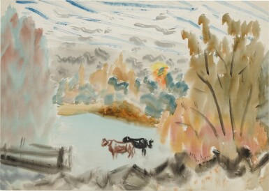 View full screen - View 1 of Lot 914. Untitled (Cows in Autumn).