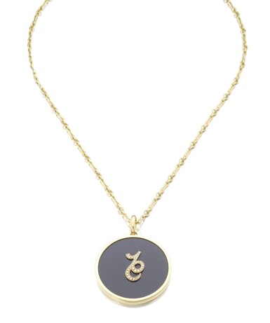 View full screen - View 1 of Lot 519. Gold chain, Bulgari and a diamond pendant.