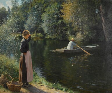 View full screen - View 1 of Lot 191. LEOPOLD KOWALSKI | WAITING FOR THE FERRY.