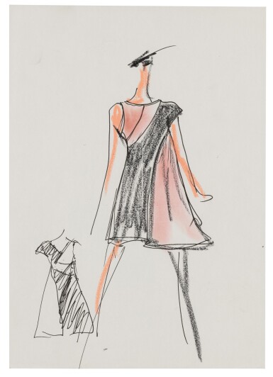 View full screen - View 1 of Lot 8. An original sketch for fashion, circa 2010 | Croquis de mode original, vers 2010.