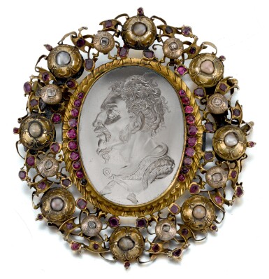 View full screen - View 1 of Lot 71. ITALIAN, LATE 15TH-18TH CENTURY | INTAGLIO WITH THE HEAD OF PAN.