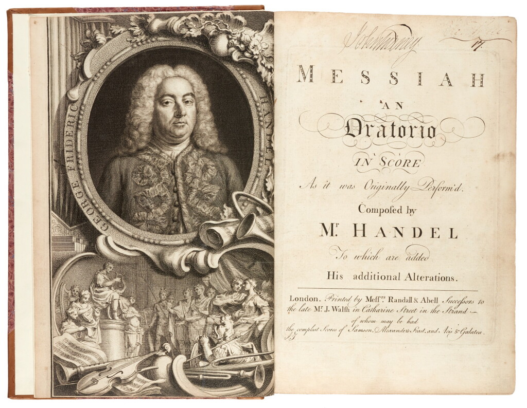 View full screen - View 1 of Lot 19. G.F. Handel. Messiah, an Oratorio in Score, first edition, fourth issue, c.1768.