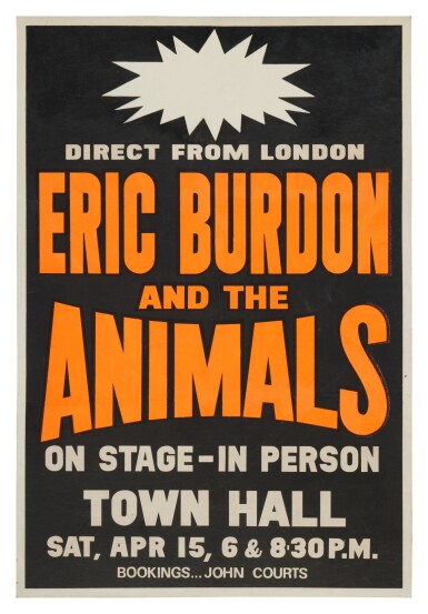 View full screen - View 1 of Lot 7. The Animals | A promotional concert poster.