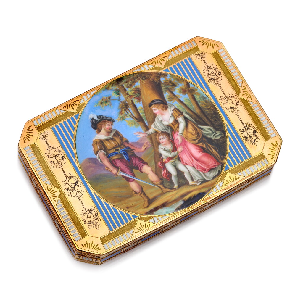 View full screen - View 1 of Lot 1155. A gold and enamel snuff box, Gustav Wancke, Berlin, circa 1810.