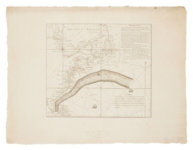View full screen - View 1 of Lot 124. Benjamin Franklin | A separately issued, large paper copy of the Le Rouge edition of Franklin's map of the Gulf Stream.