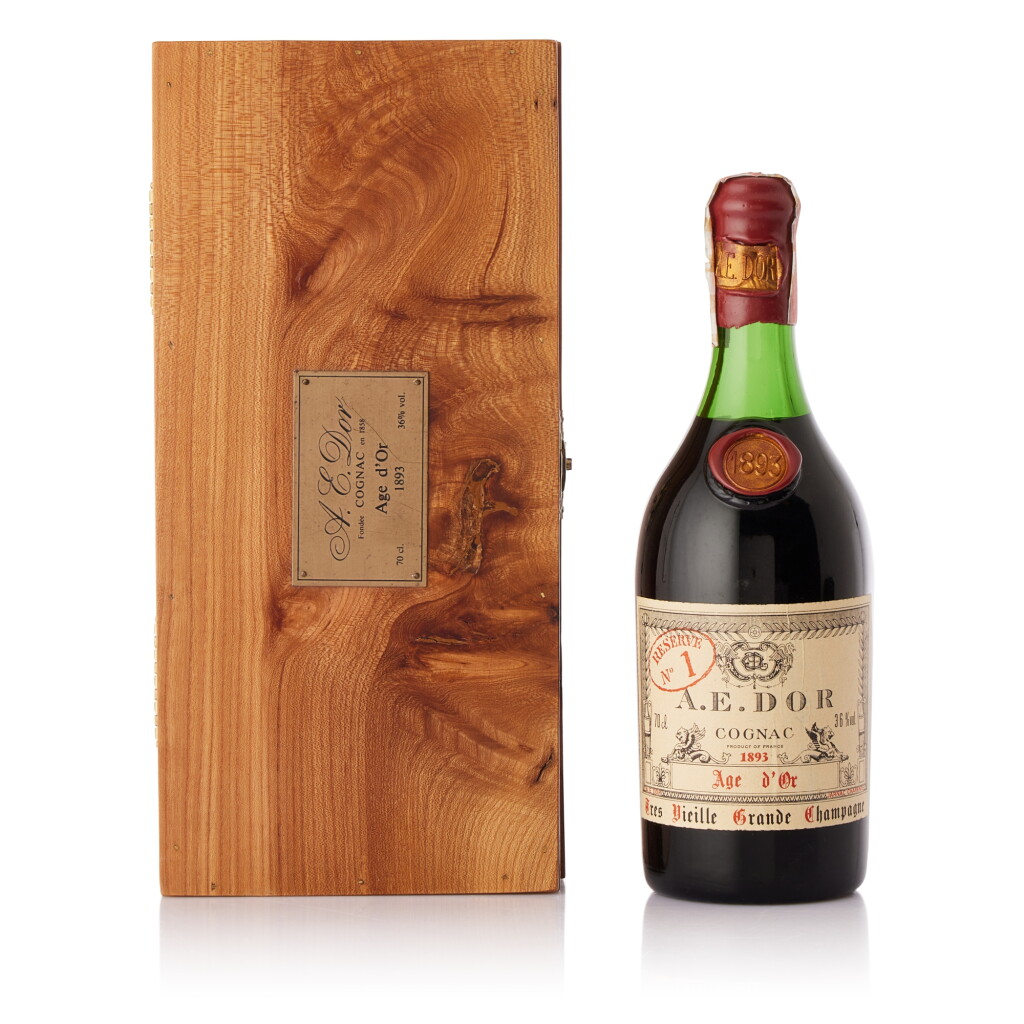 View full screen - View 1 of Lot 632. A.E. Dor Reserve No.1 Vintage Cognac 36.0 abv 1893 (1 BT70).