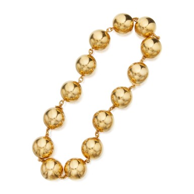 View full screen - View 1 of Lot 10. GOLD NECKLACE-BRACELET COMBINATION.