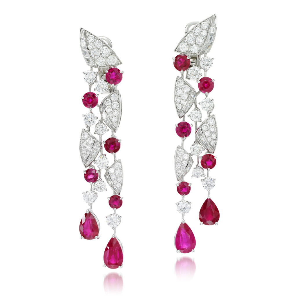 View full screen - View 1 of Lot 157. GRAFF | PAIR OF RUBY AND DIAMOND EARRINGS.