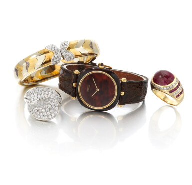 View full screen - View 1 of Lot 111. Lady's wristwatch, Van Cleef & Arpels, and group of jewels (Orologio da polso, Van Cleef & Arpels, e gruppo di gioielli).