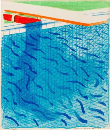 View full screen - View 1 of Lot 52. Pool Made with Paper and Blue Ink for Book.